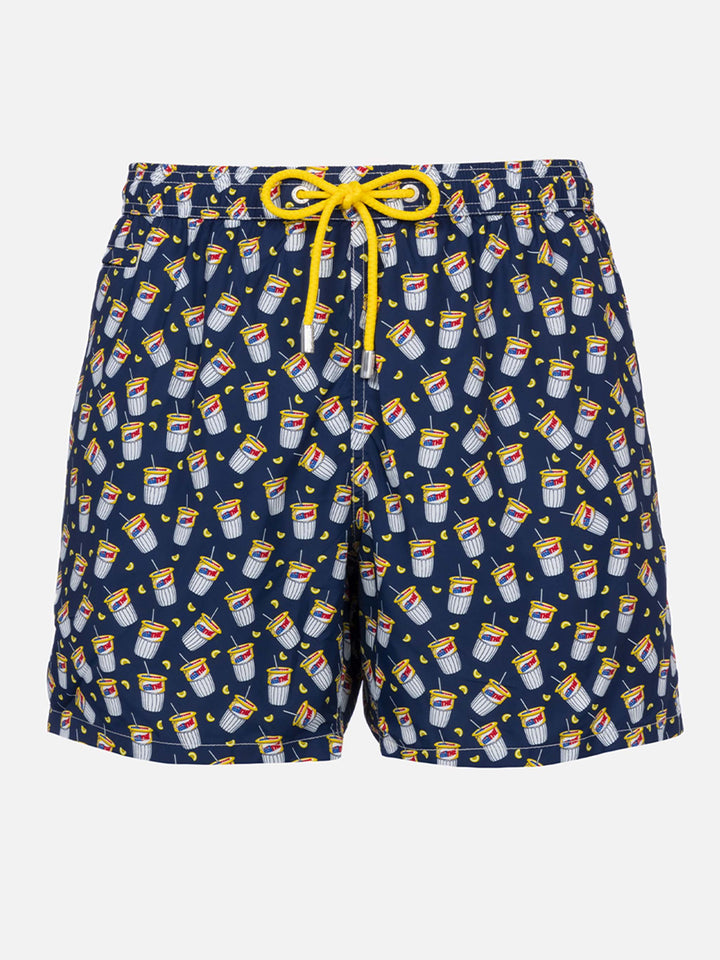 Man lightweight fabric swim-shorts Lighting Micro Fantasy with Estathè pack print|ESTATHE' FERRERO SPECIAL EDITION - MC2 Saint Barth