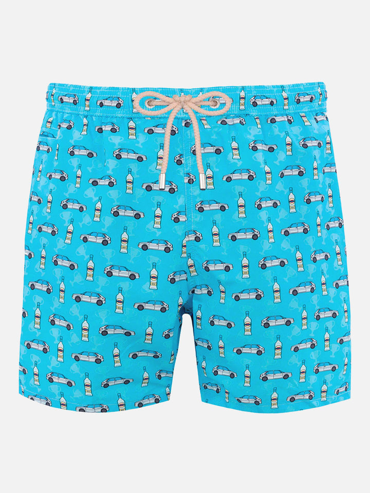 Man lightweight fabric swim-shorts Lighting Micro Fantasy with Lancia Delta print | LANCIA SPECIAL EDITION