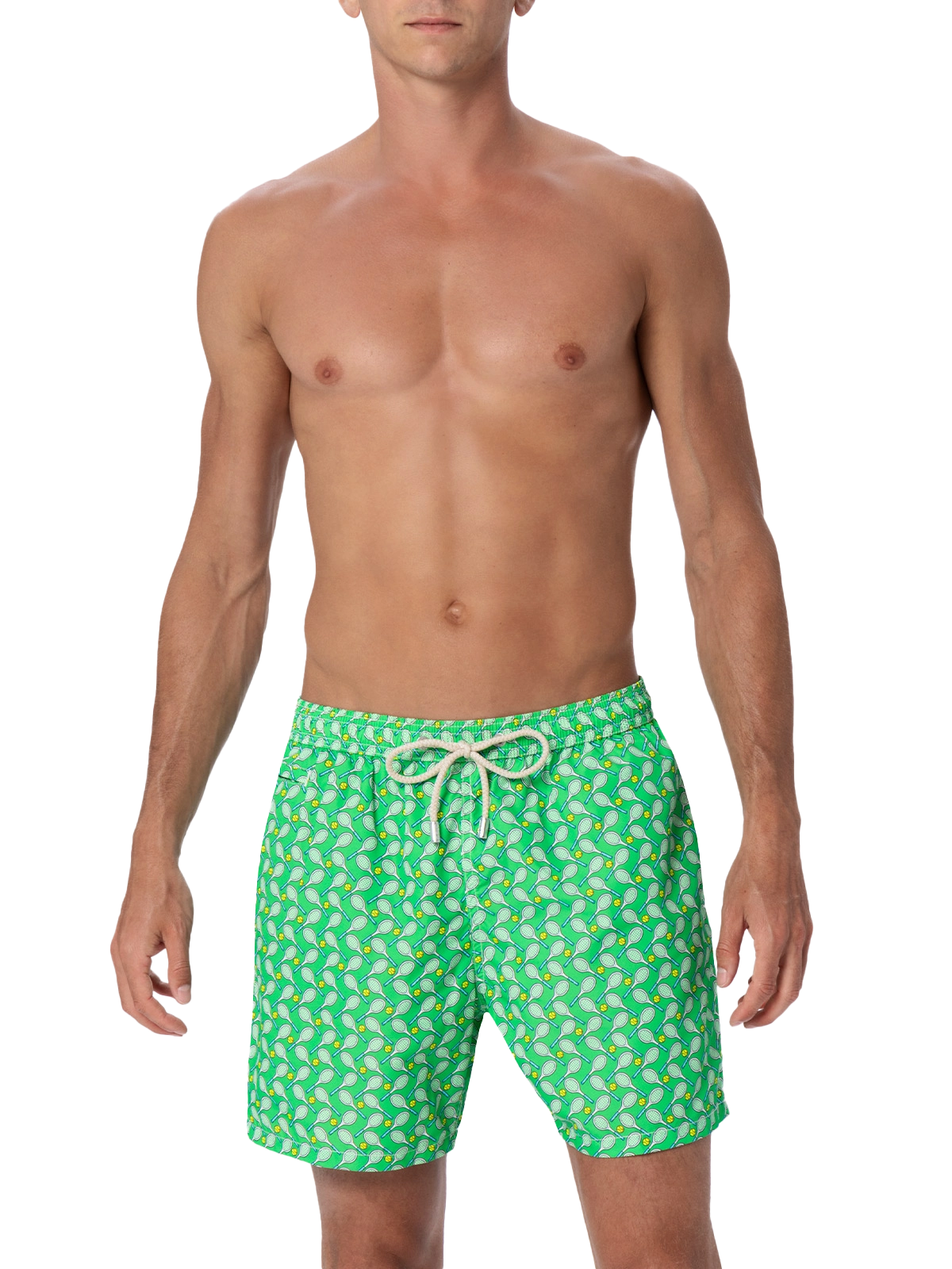 Man lightweight fabric swim-shorts Lighting Micro Fantasy with tennis print - MC2 Saint Barth