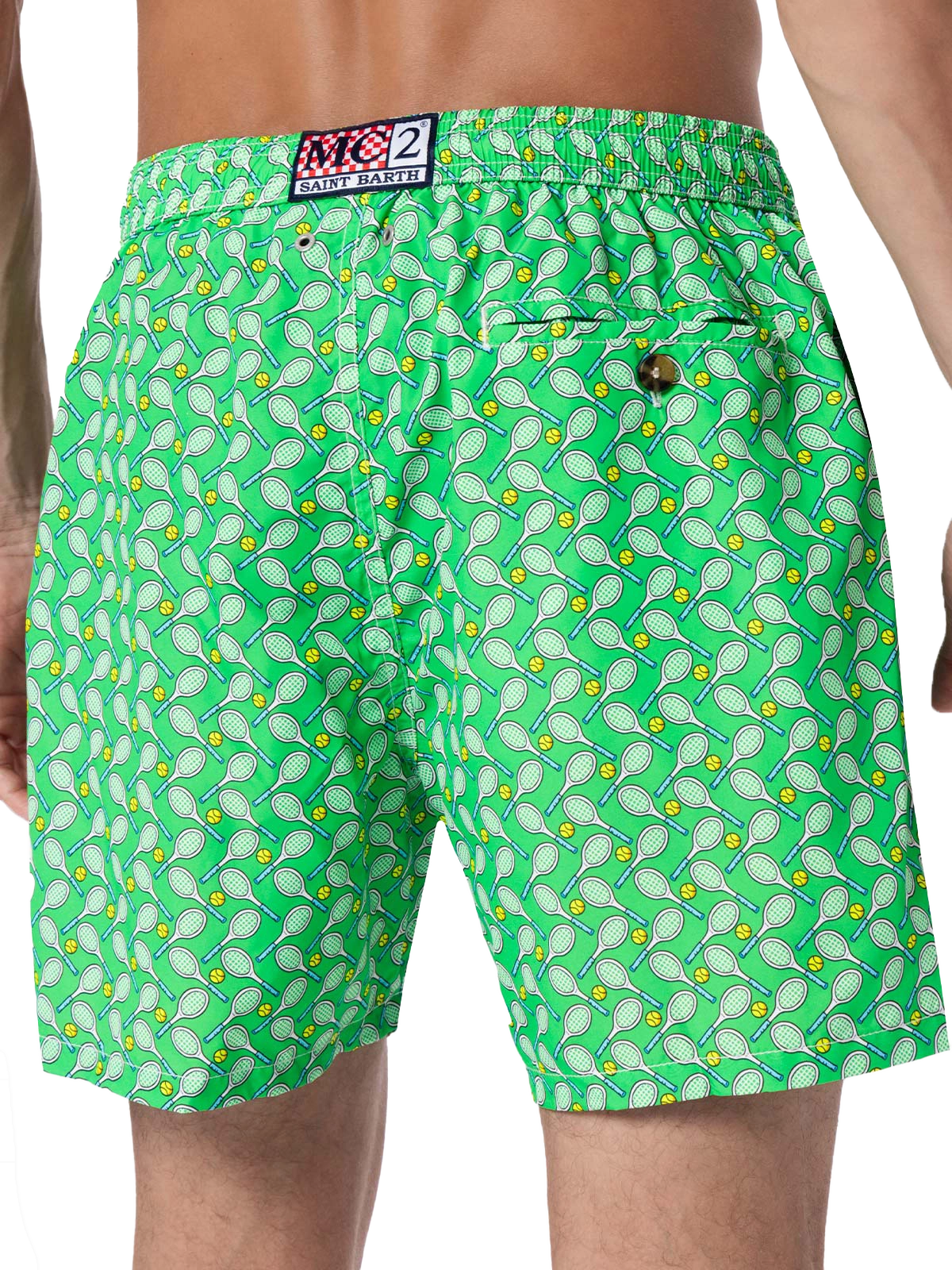Man lightweight fabric swim-shorts Lighting Micro Fantasy with tennis print - MC2 Saint Barth