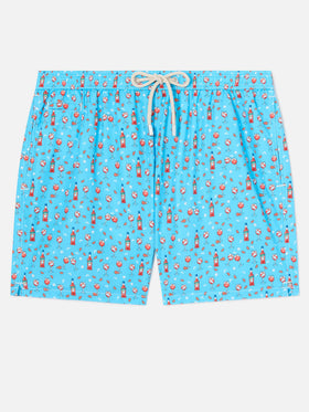 Badeshorts aus leichtem Stoff „Lighting“ mit Aperol-Spritz-Print | APEROL SPECIAL EDITION