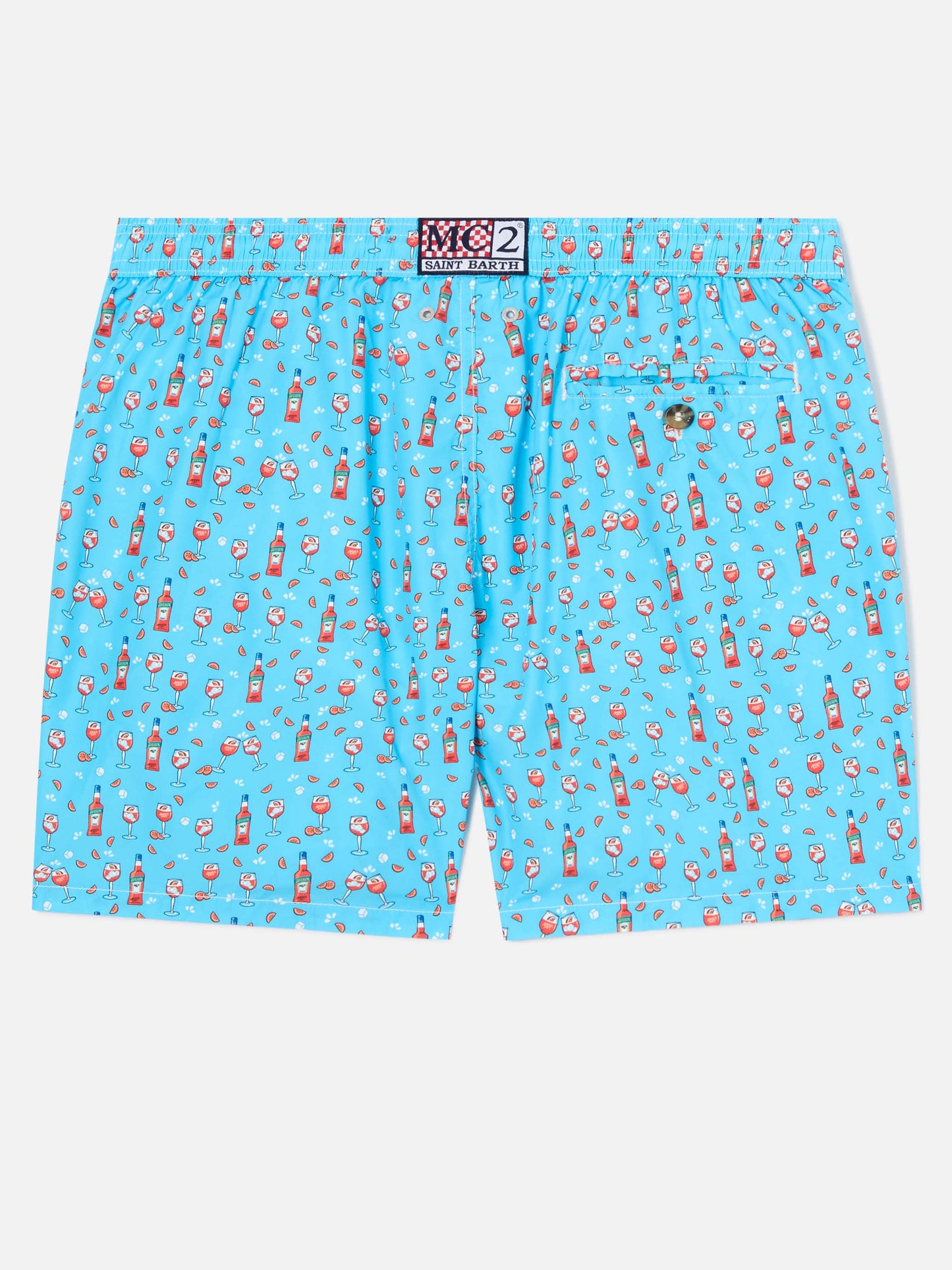 Badeshorts aus leichtem Stoff „Lighting“ mit Aperol-Spritz-Print | APEROL SPECIAL EDITION