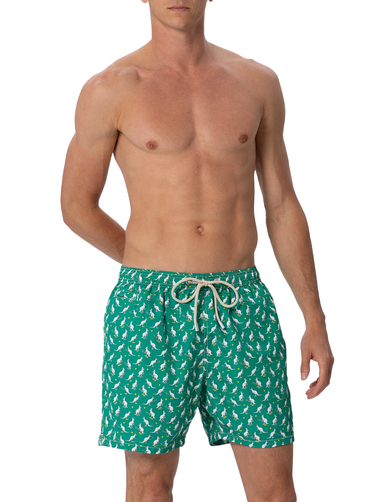 Man lightweight fabric swim-shorts Lighting Micro Fantasy with Australian Brand logo print | AUSTRALIAN BRAND SPECIAL EDITION - MC2 Saint Barth