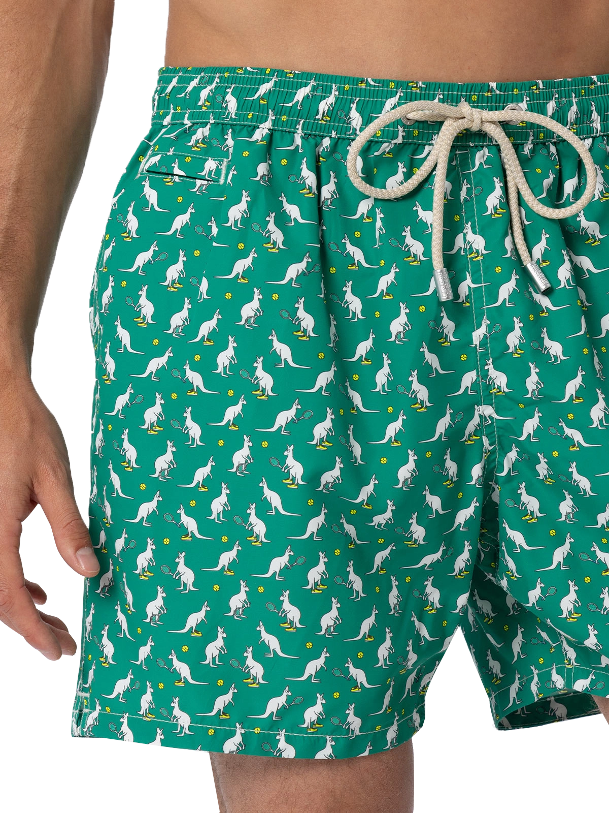 Man lightweight fabric swim-shorts Lighting Micro Fantasy with Australian Brand logo print | AUSTRALIAN BRAND SPECIAL EDITION - MC2 Saint Barth