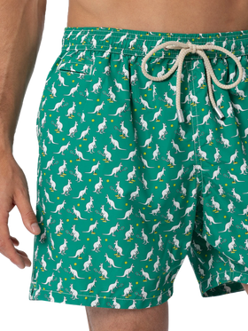 Man lightweight fabric swim-shorts Lighting Micro Fantasy with Australian Brand logo print | AUSTRALIAN BRAND SPECIAL EDITION - MC2 Saint Barth