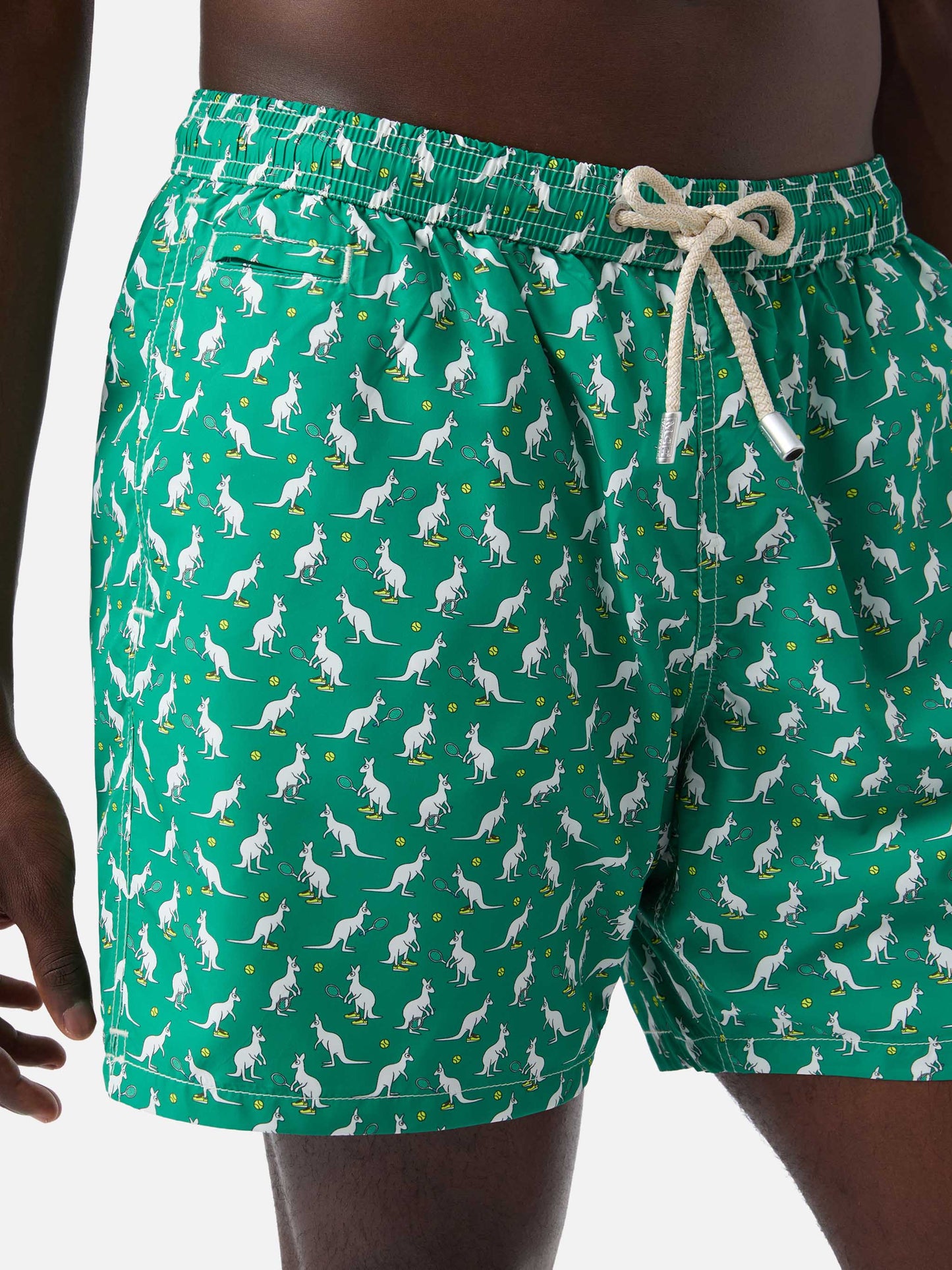 Badeshorts mit Lighting Micro Fantasy grünem Australian-Print | Special Edition 