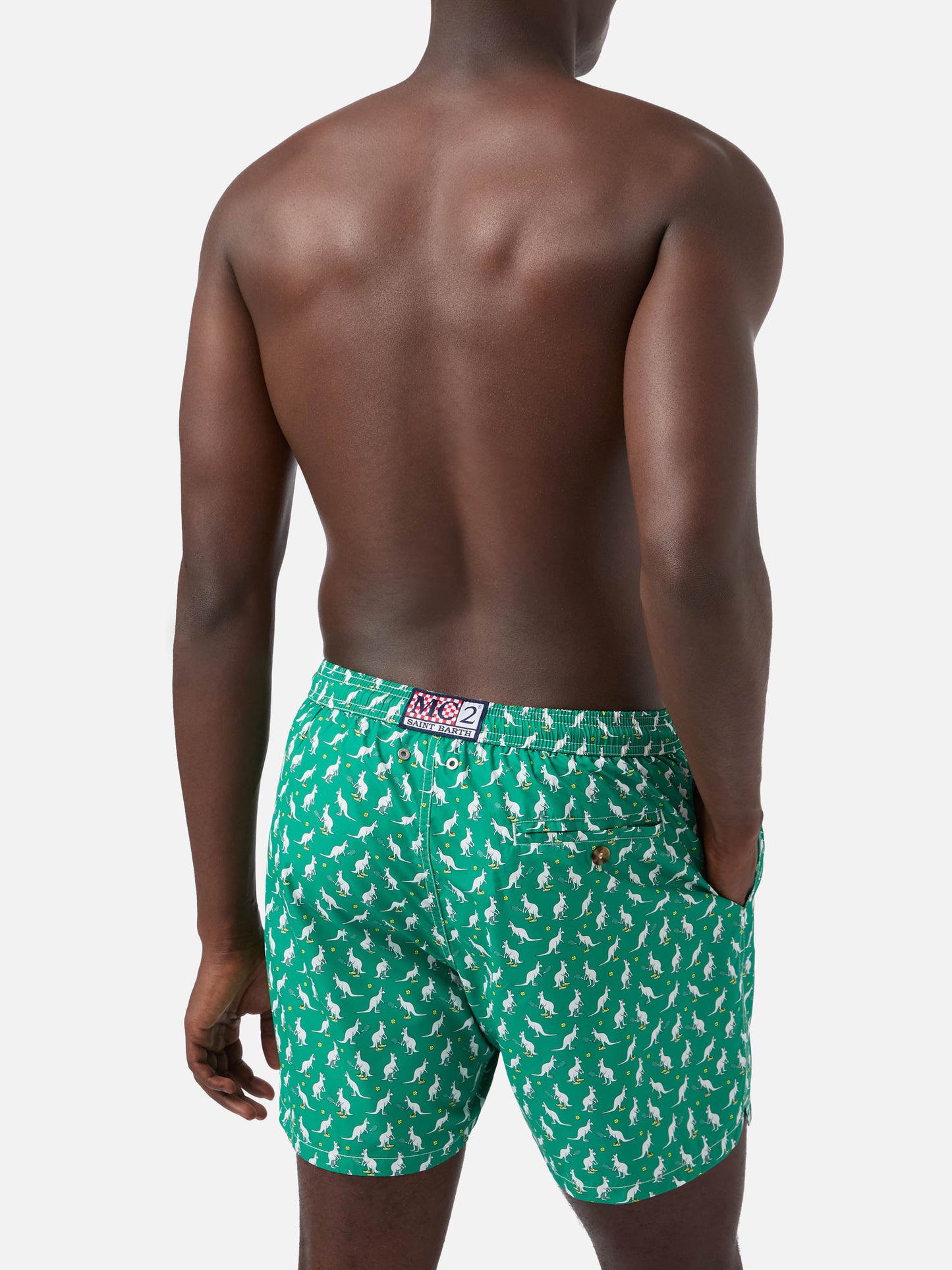 Badeshorts mit Lighting Micro Fantasy grünem Australian-Print | Special Edition 