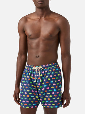 Bañador tipo shorts Lighting Micro Fantasy con estampado de pez payaso azul 