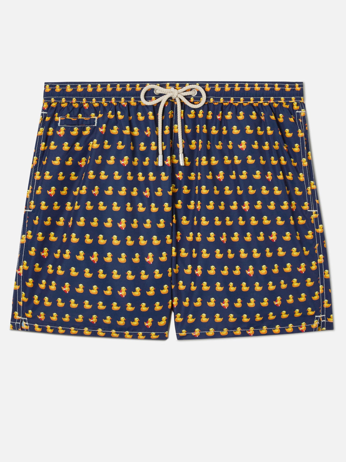 Navy Lighting Micro swim shorts with rubber duck all-over print