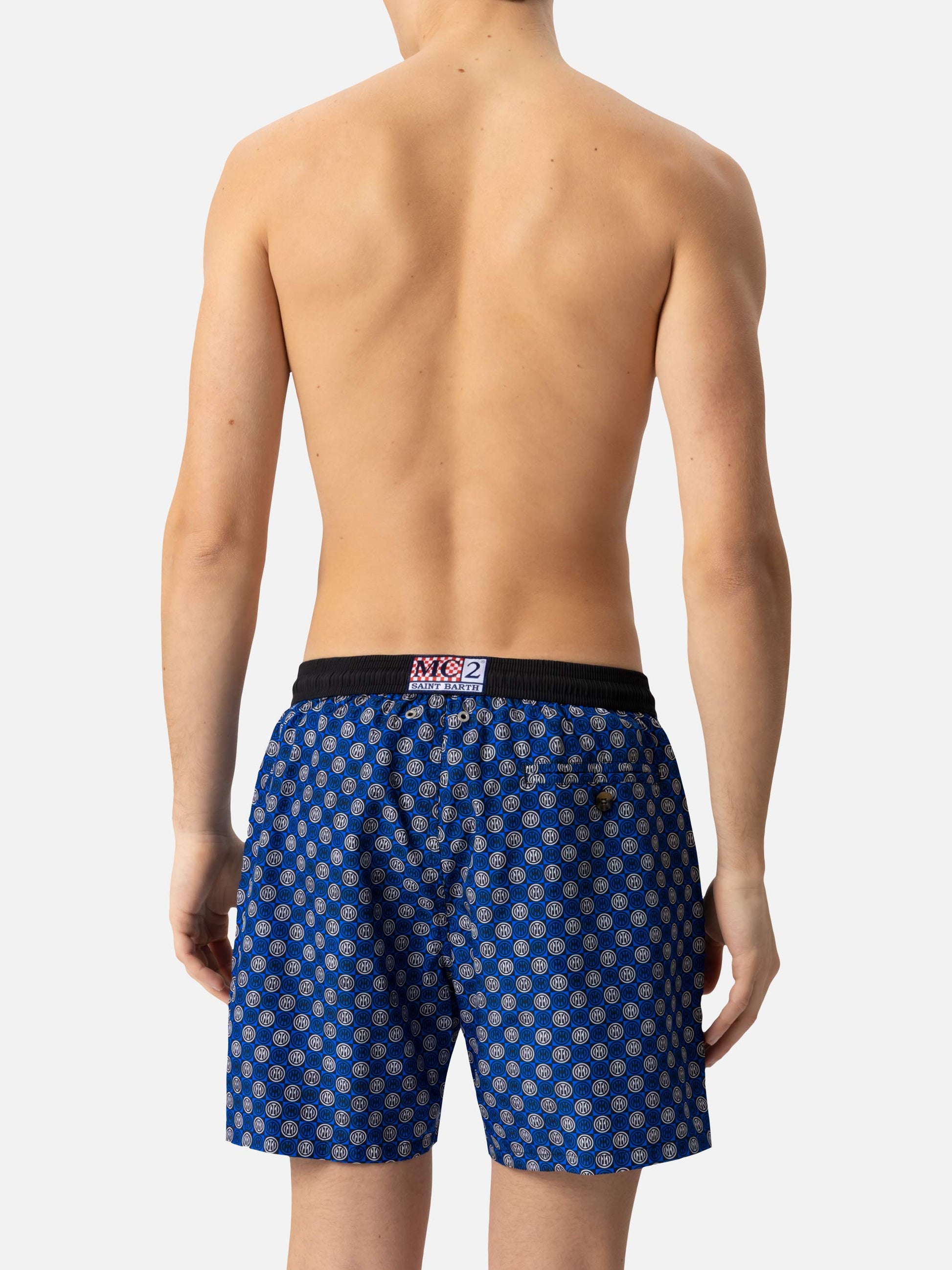 Lightweight fabric swim shorts Lighting with Inter print | INTER FC SPECIAL EDITION - MC2 Saint Barth