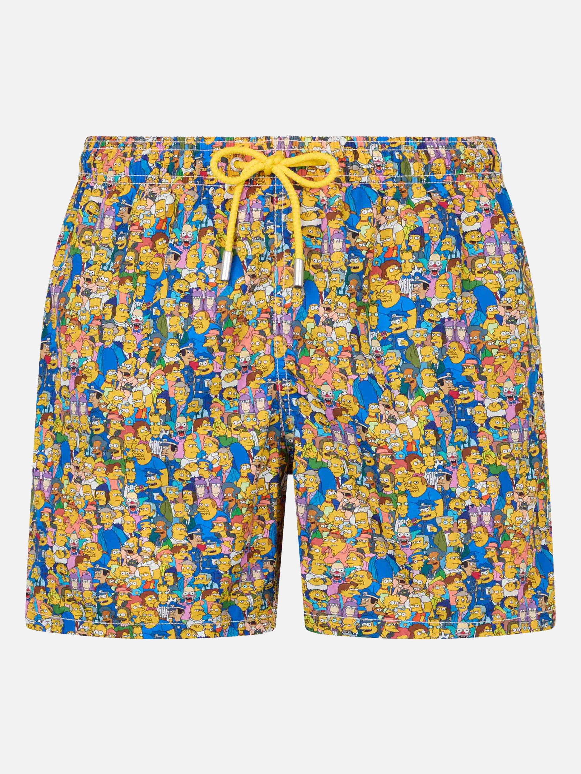 Man lightweight fabric swim-shorts Lighting Micro Fantasy with The Simpsons family print | THE SIMPSONS SPECIAL EDITION - MC2 Saint Barth