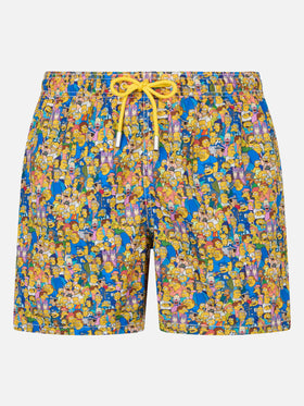 Man lightweight fabric swim-shorts Lighting Micro Fantasy with The Simpsons family print | THE SIMPSONS SPECIAL EDITION - MC2 Saint Barth