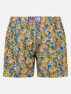 Man lightweight fabric swim-shorts Lighting Micro Fantasy with The Simpsons family print | THE SIMPSONS SPECIAL EDITION - MC2 Saint Barth