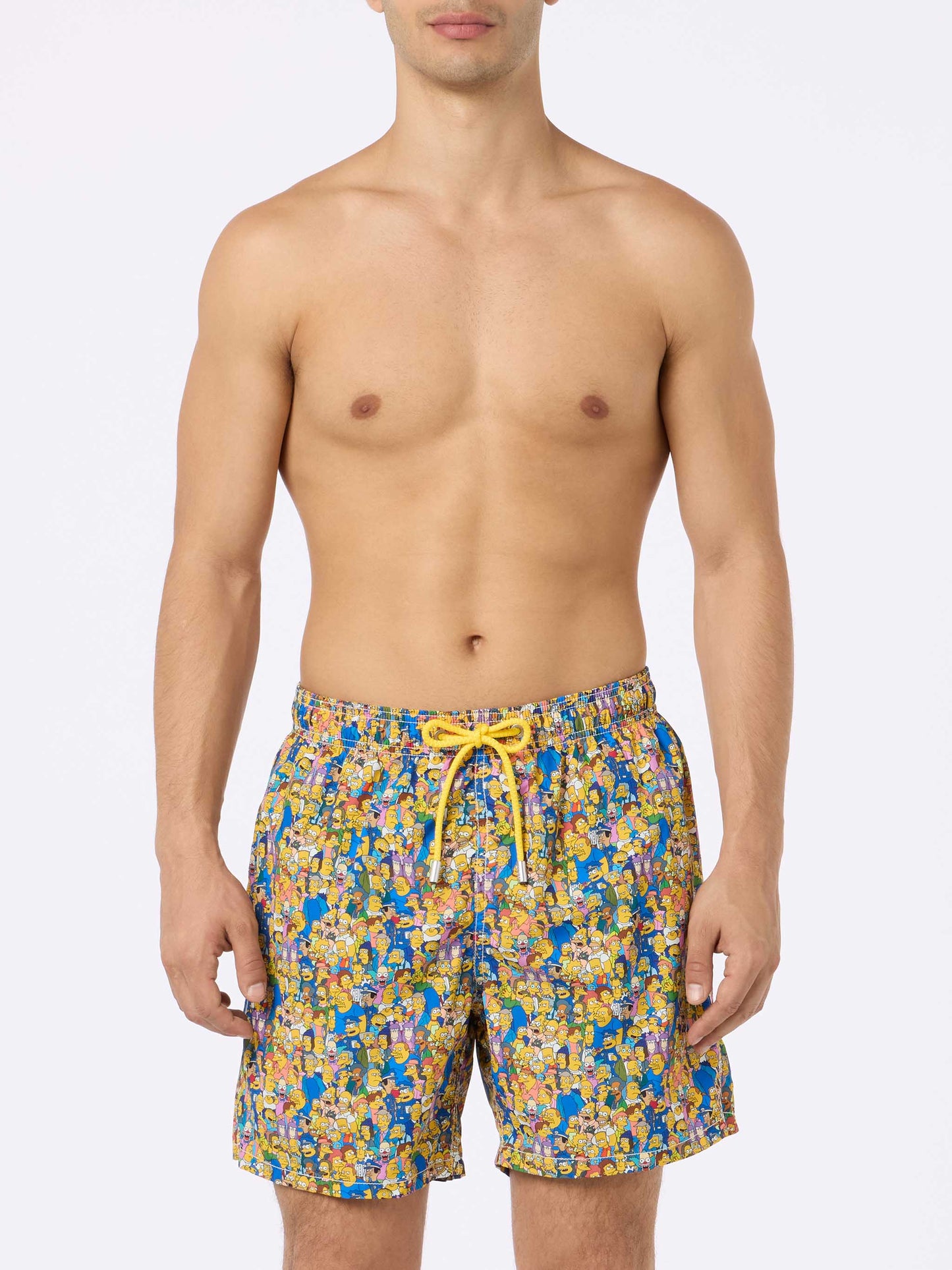 Man lightweight fabric swim-shorts Lighting Micro Fantasy with The Simpsons family print | THE SIMPSONS SPECIAL EDITION - MC2 Saint Barth