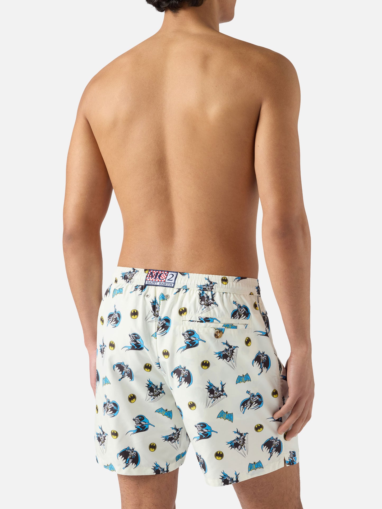 White Lighting Micro swim shorts with Batman print | Special Edition