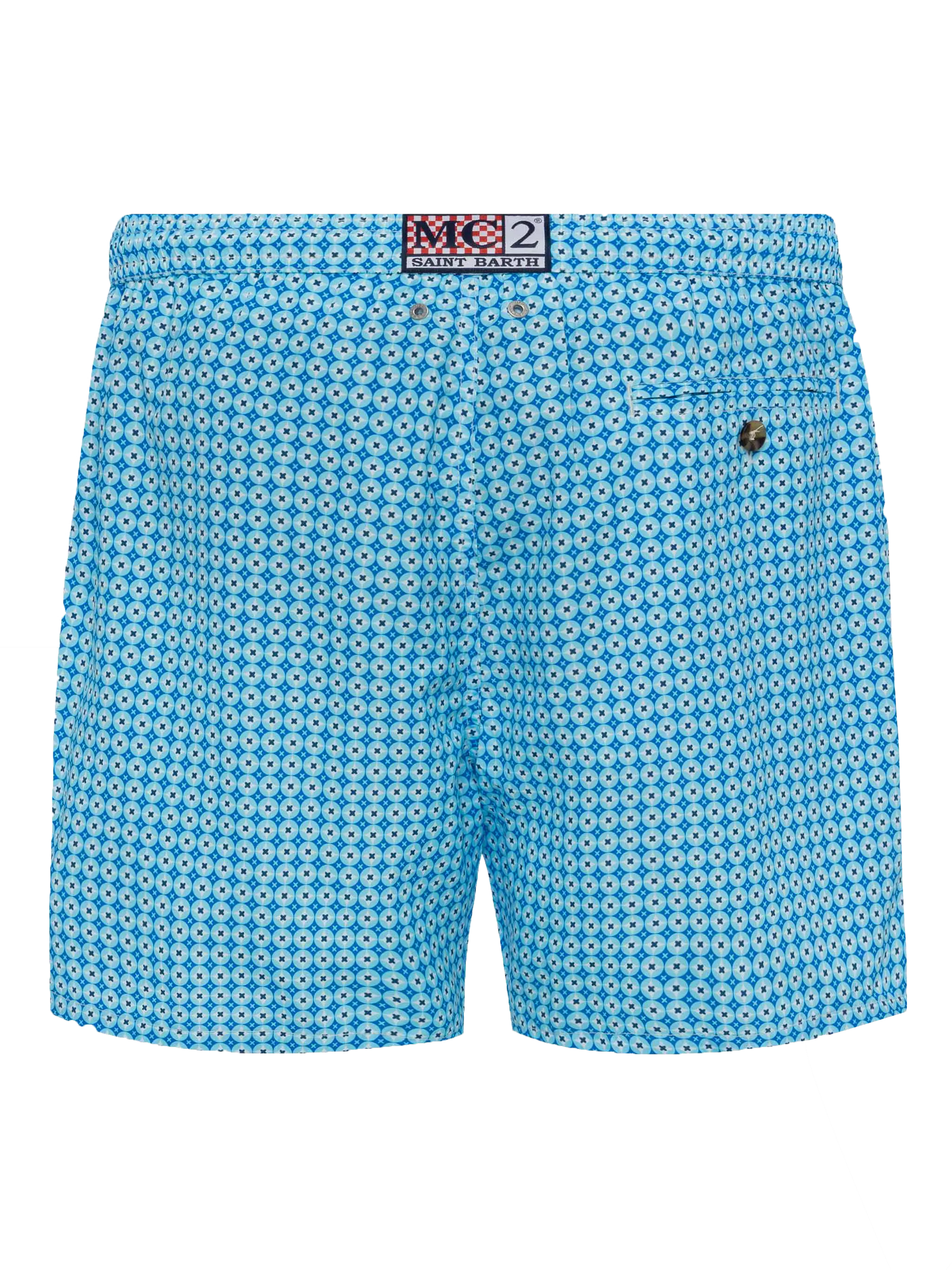 Lightweight fabric swim shorts Lighting with sporty geometric print - MC2 Saint Barth