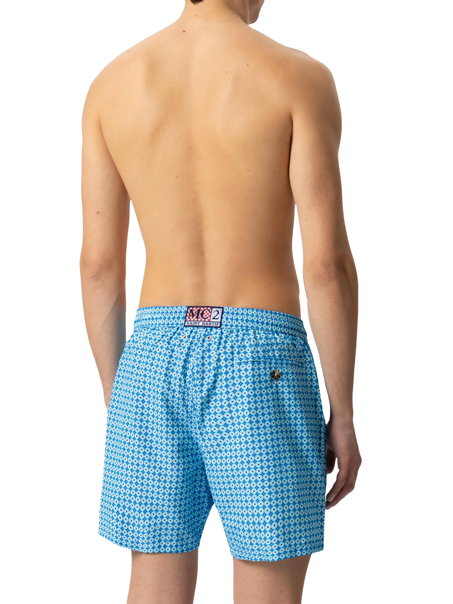 Lightweight fabric swim shorts Lighting with sporty geometric print - MC2 Saint Barth