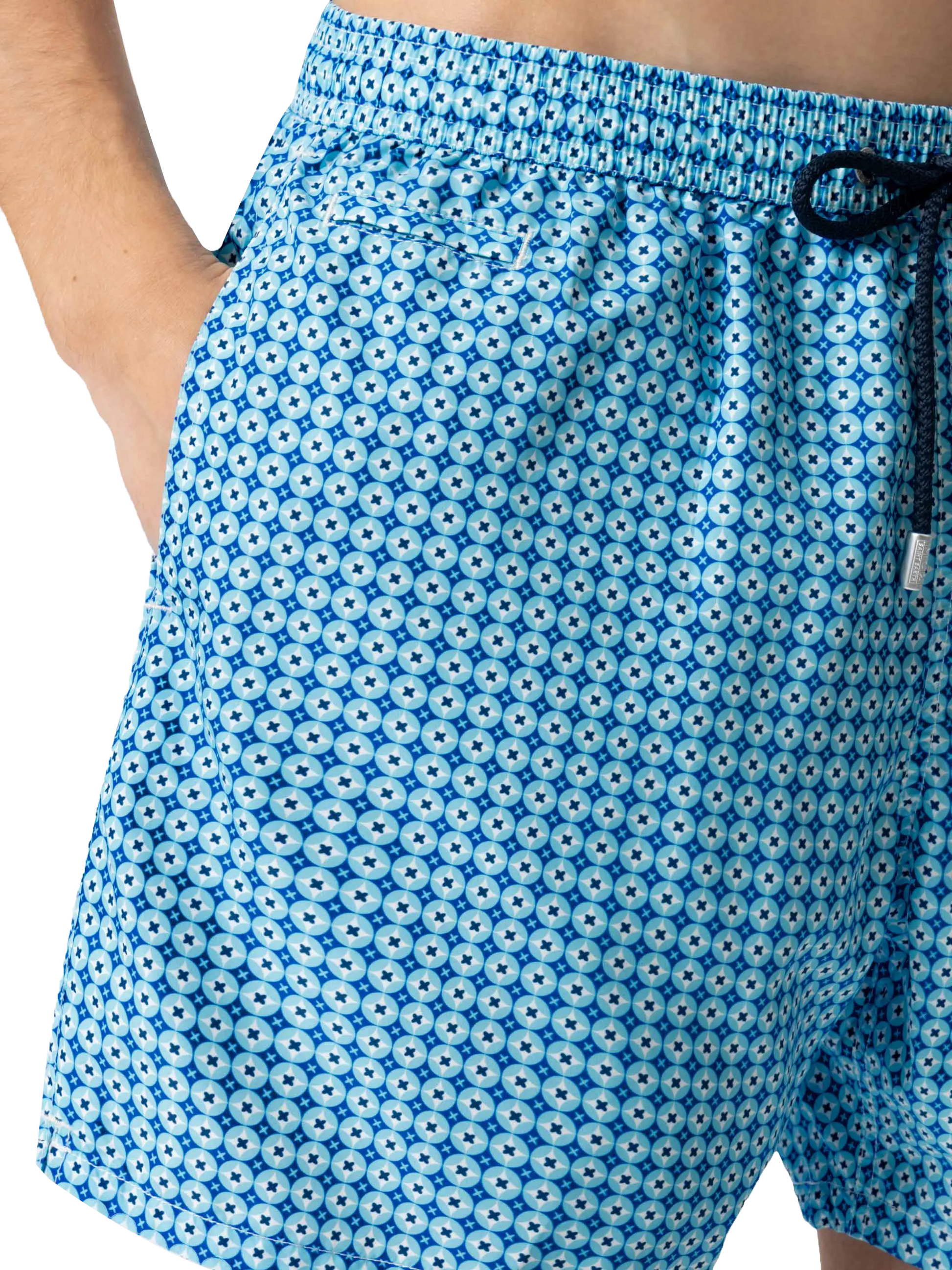 Lightweight fabric swim shorts Lighting with sporty geometric print - MC2 Saint Barth