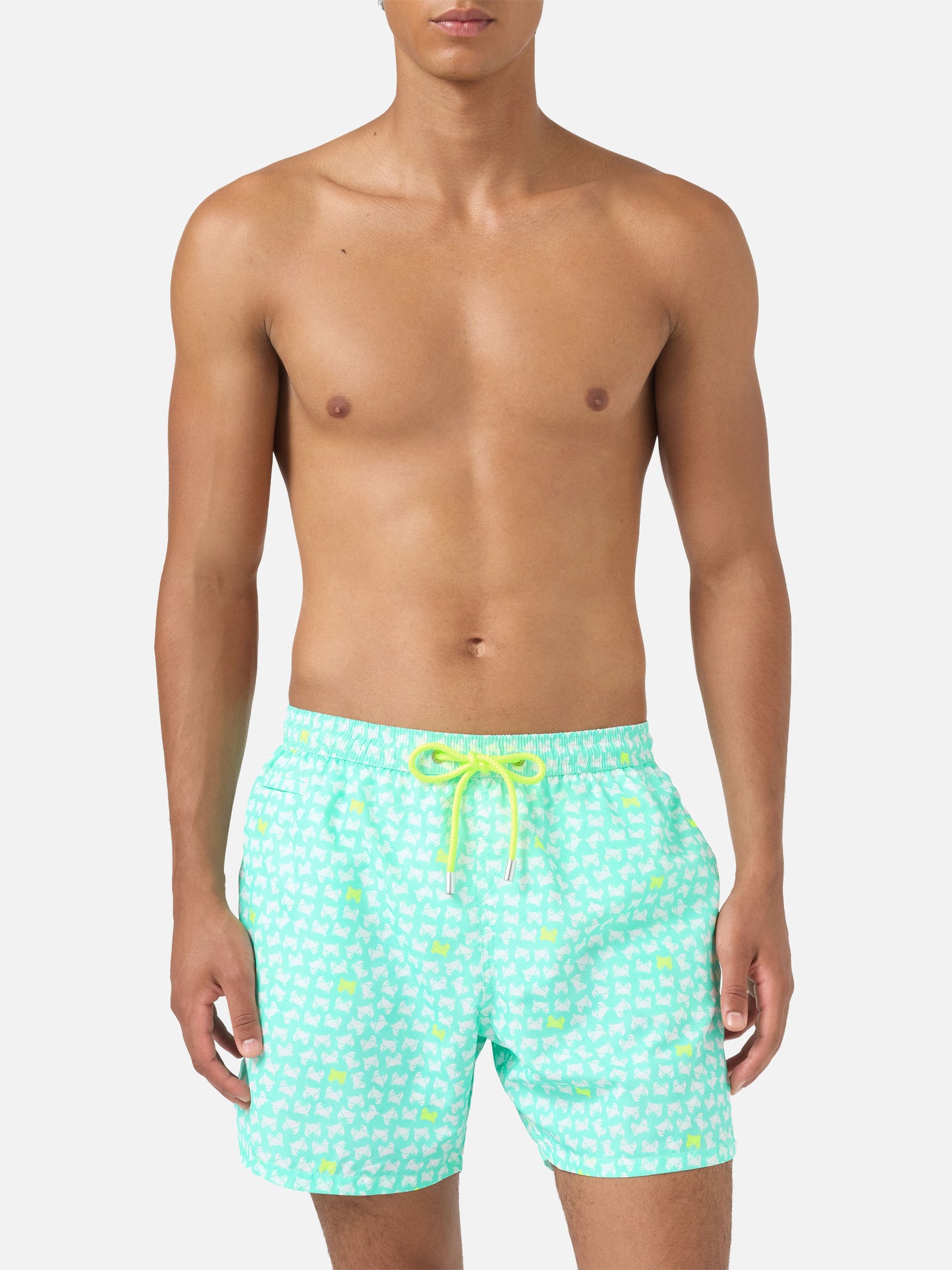 Short de bain à imprimé crabe jaune Lighting 