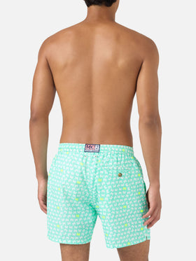 Short de bain à imprimé crabe jaune Lighting 