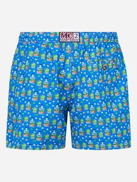 Man lightweight fabric swim-shorts Lighting Micro Fantasy with Paloma Portofino Gin print | PORTOFINO DRY GIN SPECIAL EDITION - MC2 Saint Barth