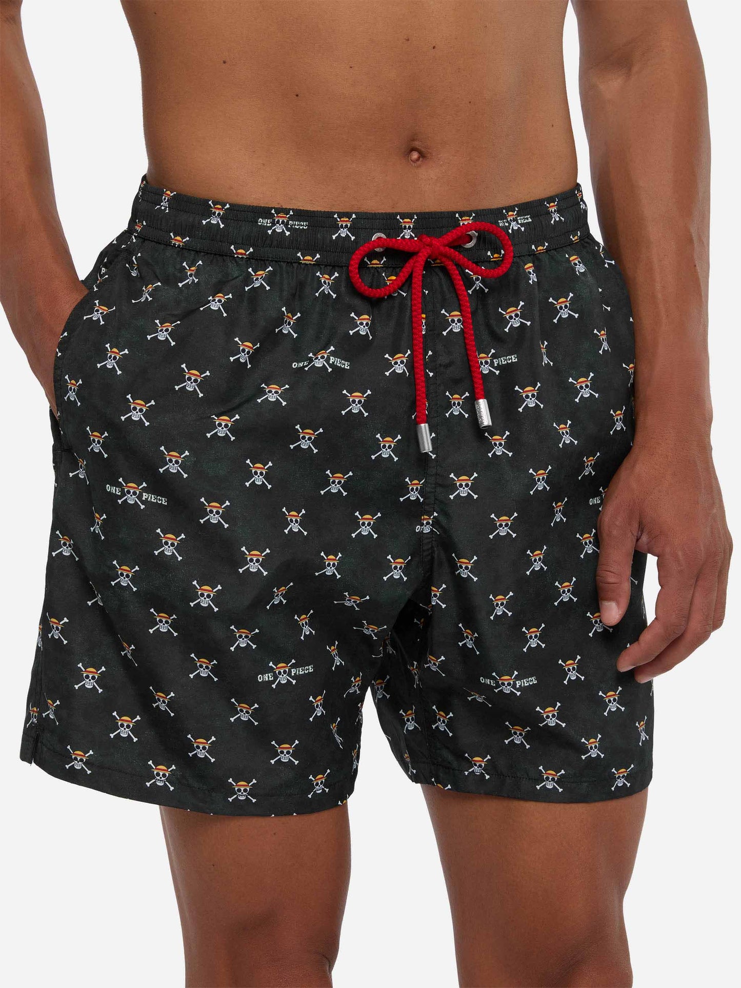 Badeshorts aus leichtem Stoff „Lighting“ mit One Piece-Totenkopf-Print | ONE PIECE® SPECIAL EDITION