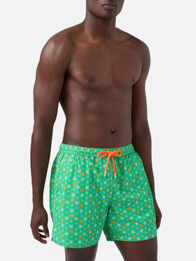 Lighting Micro Fantasy green multicolor starfish print swim shorts