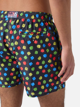 Boxer mare Lighting in tessuto leggero con stampa dadi