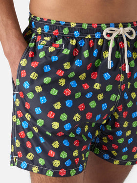 Badehose aus leichtem Stoff mit Würfelmuster