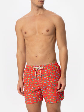 Man light fabric swim shorts with crocodile print - MC2 Saint Barth