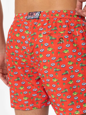 Man light fabric swim shorts with crocodile print - MC2 Saint Barth