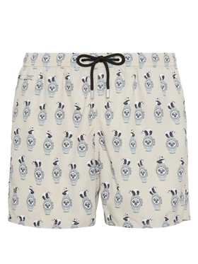 Lightweight fabric swim shorts Lighting with watch print - MC2 Saint Barth