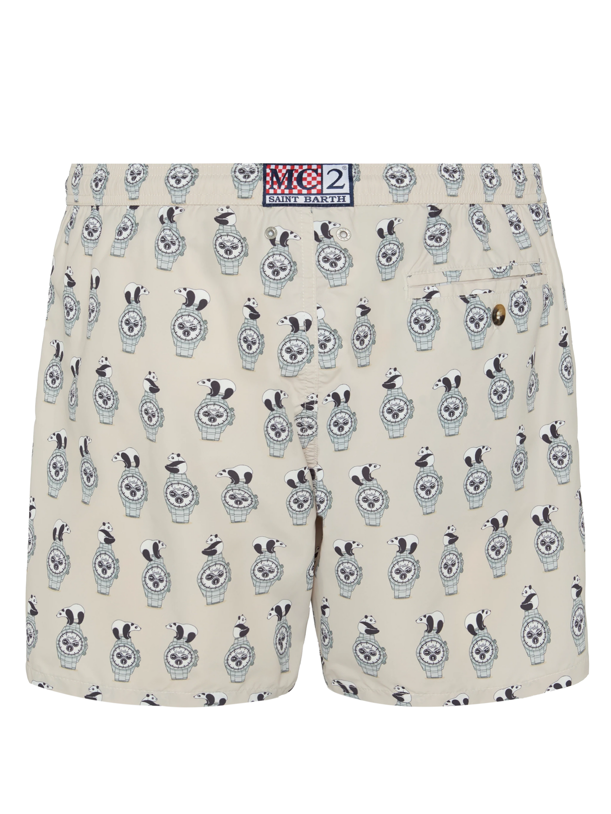 Lightweight fabric swim shorts Lighting with watch print - MC2 Saint Barth