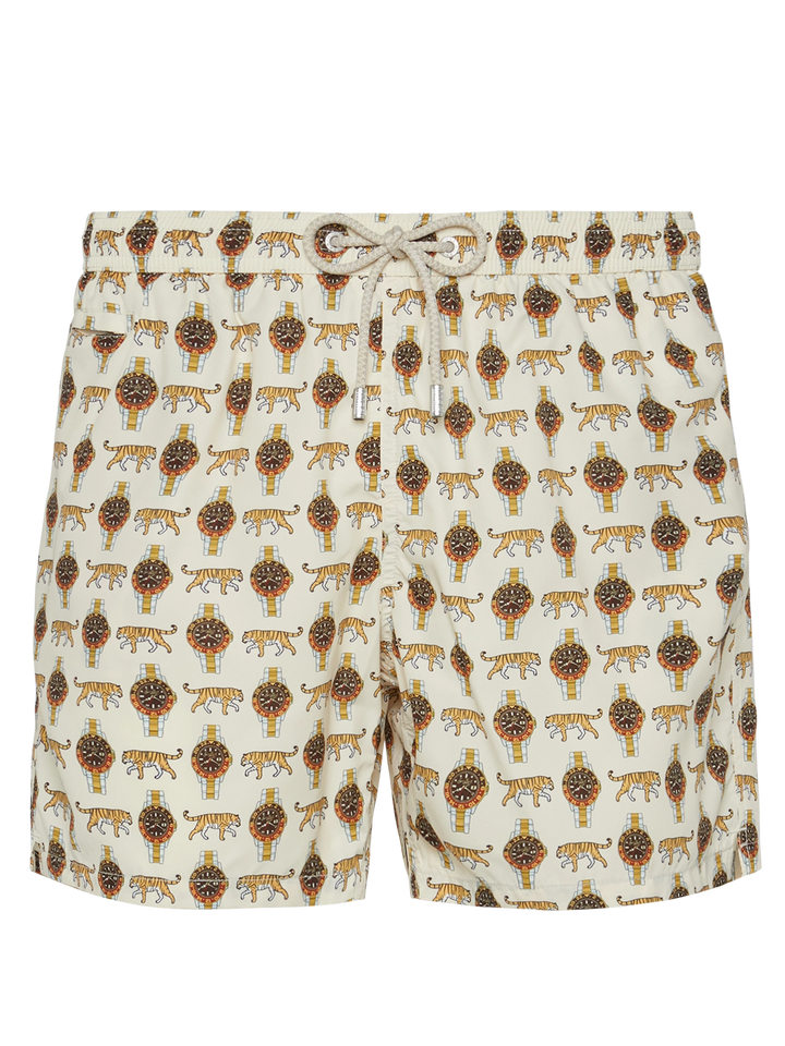Lightweight fabric swim shorts Lighting with watch print - MC2 Saint Barth