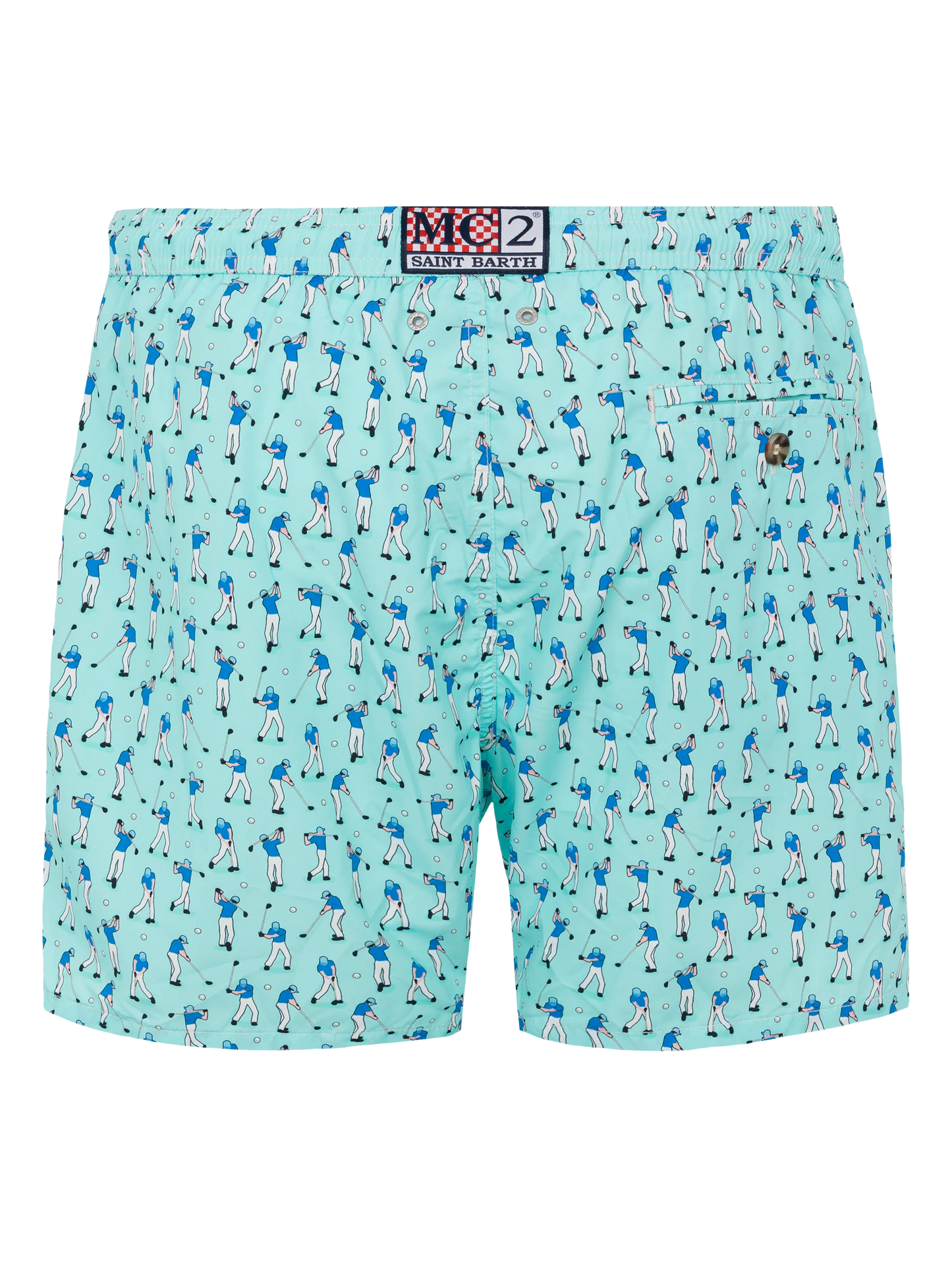 Lightweight fabric swim shorts Lighting with golf players print - MC2 Saint Barth