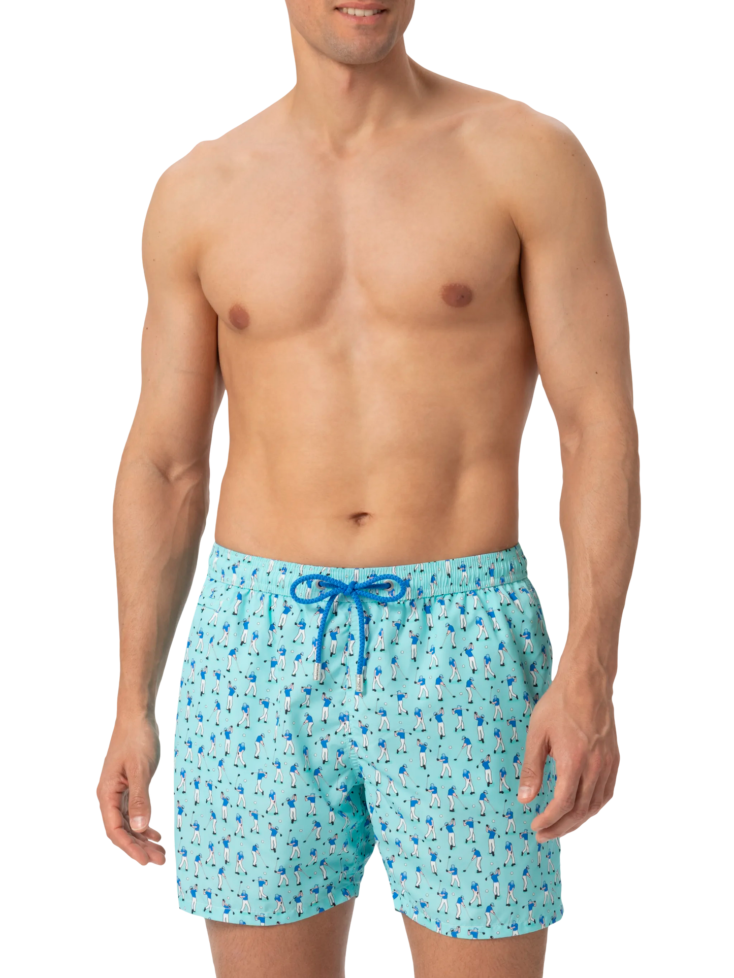 Lightweight fabric swim shorts Lighting with golf players print - MC2 Saint Barth