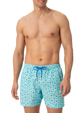 Lightweight fabric swim shorts Lighting with golf players print - MC2 Saint Barth