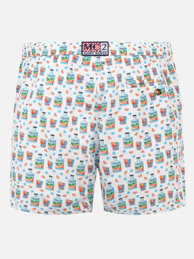 Man light fabric swim shorts with Gin print | PORTOFINO DRY GIN SPECIAL EDITION