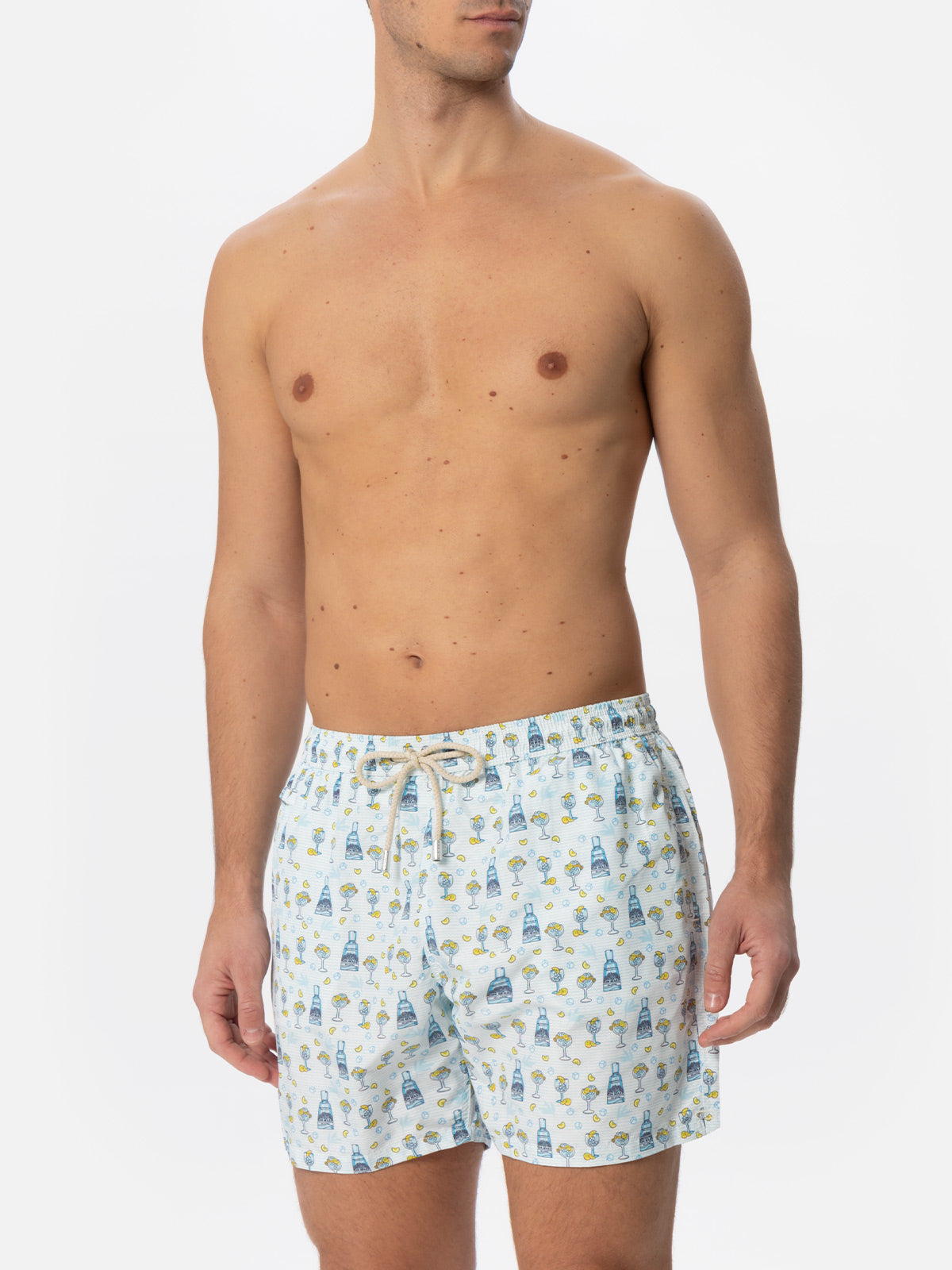 Man light fabric swim shorts with gin print | GIN MARE SPECIAL EDITION - MC2 Saint Barth