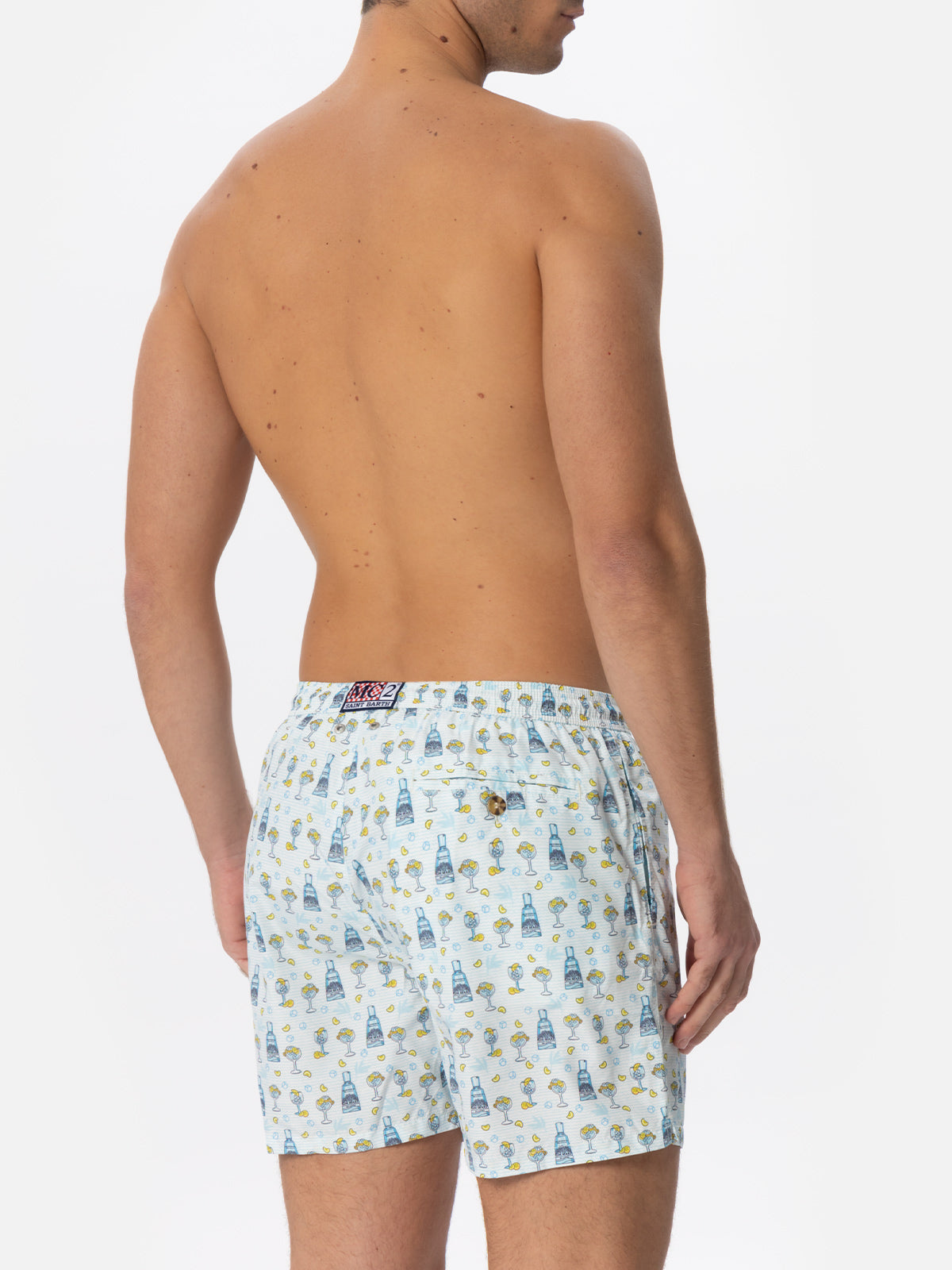 Man light fabric swim shorts with gin print | GIN MARE SPECIAL EDITION - MC2 Saint Barth