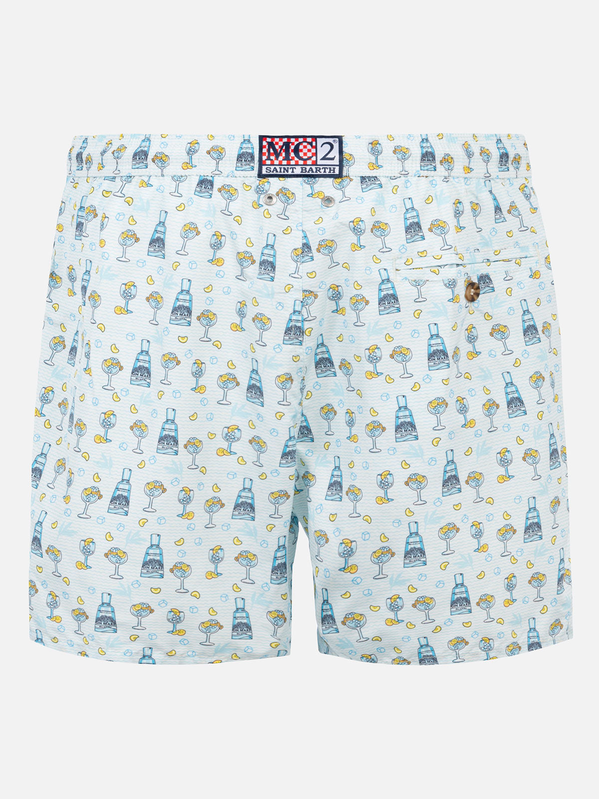 Man light fabric swim shorts with gin print | GIN MARE SPECIAL EDITION - MC2 Saint Barth