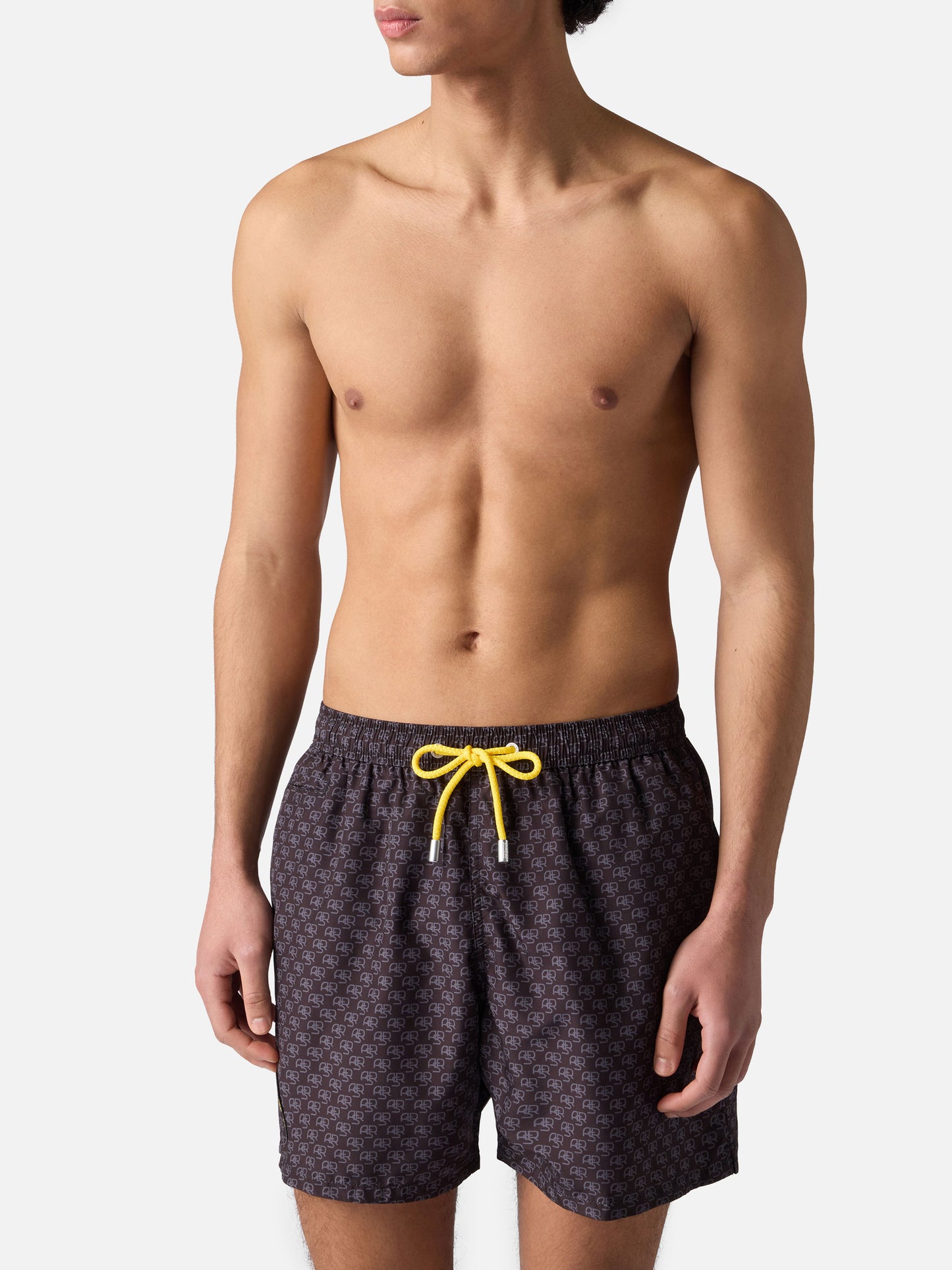 Lightweight fabric swim-shorts Lighting with Roma print | AS ROMA SPECIAL EDITION