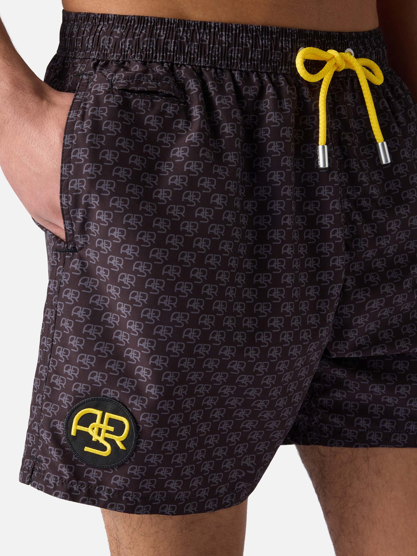 Lightweight fabric swim-shorts Lighting with Roma print | AS ROMA SPECIAL EDITION