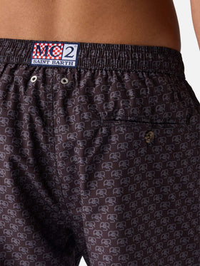 Lightweight fabric swim-shorts Lighting with Roma print | AS ROMA SPECIAL EDITION