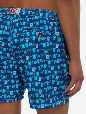 Marineblaue Lighting Micro Fantasy Badeshorts mit SSC Napoli Balconi-Print | SSC NAPOLI SPECIAL EDITION 