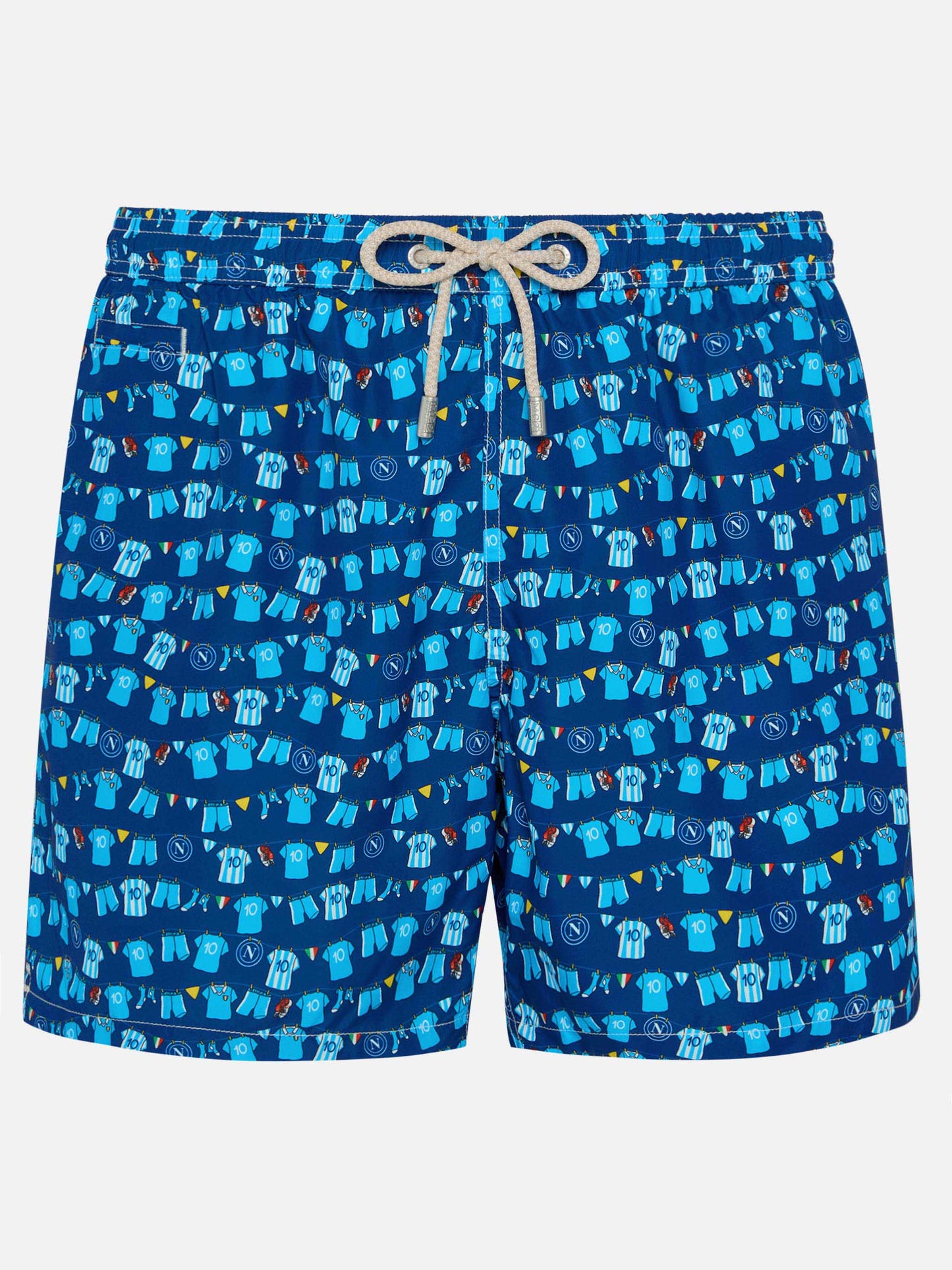 Marineblaue Lighting Micro Fantasy Badeshorts mit SSC Napoli Balconi-Print | SSC NAPOLI SPECIAL EDITION 
