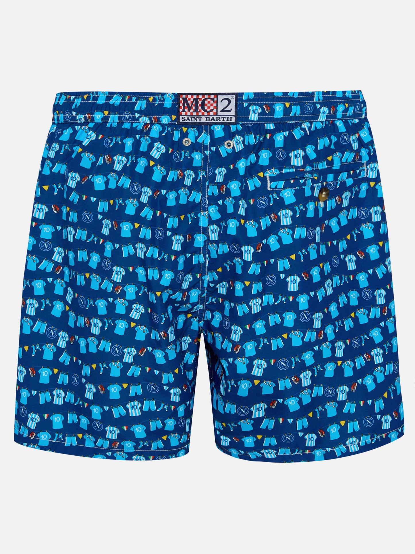 Marineblaue Lighting Micro Fantasy Badeshorts mit SSC Napoli Balconi-Print | SSC NAPOLI SPECIAL EDITION 