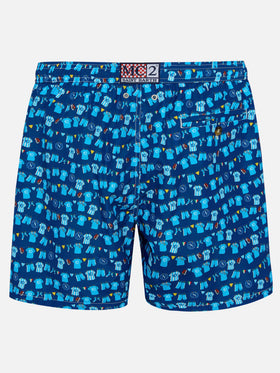Marineblaue Lighting Micro Fantasy Badeshorts mit SSC Napoli Balconi-Print | SSC NAPOLI SPECIAL EDITION 