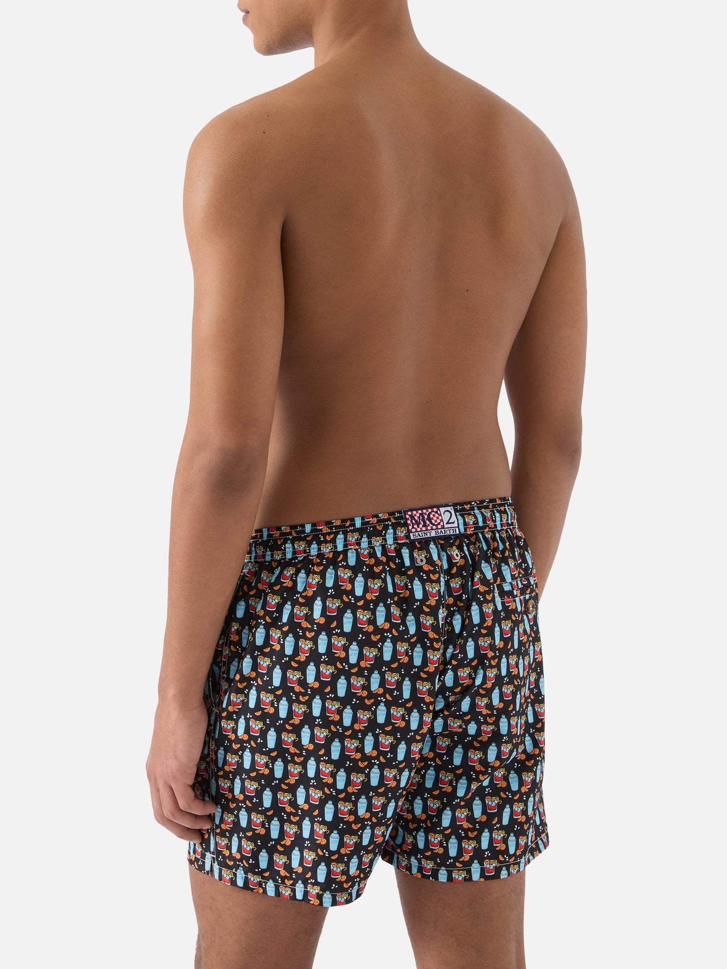 Black Lighting Micro swim shorts with negroni all-over print