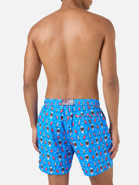 Short de bain Micro Blue Lighting avec imprimé watch red cola 